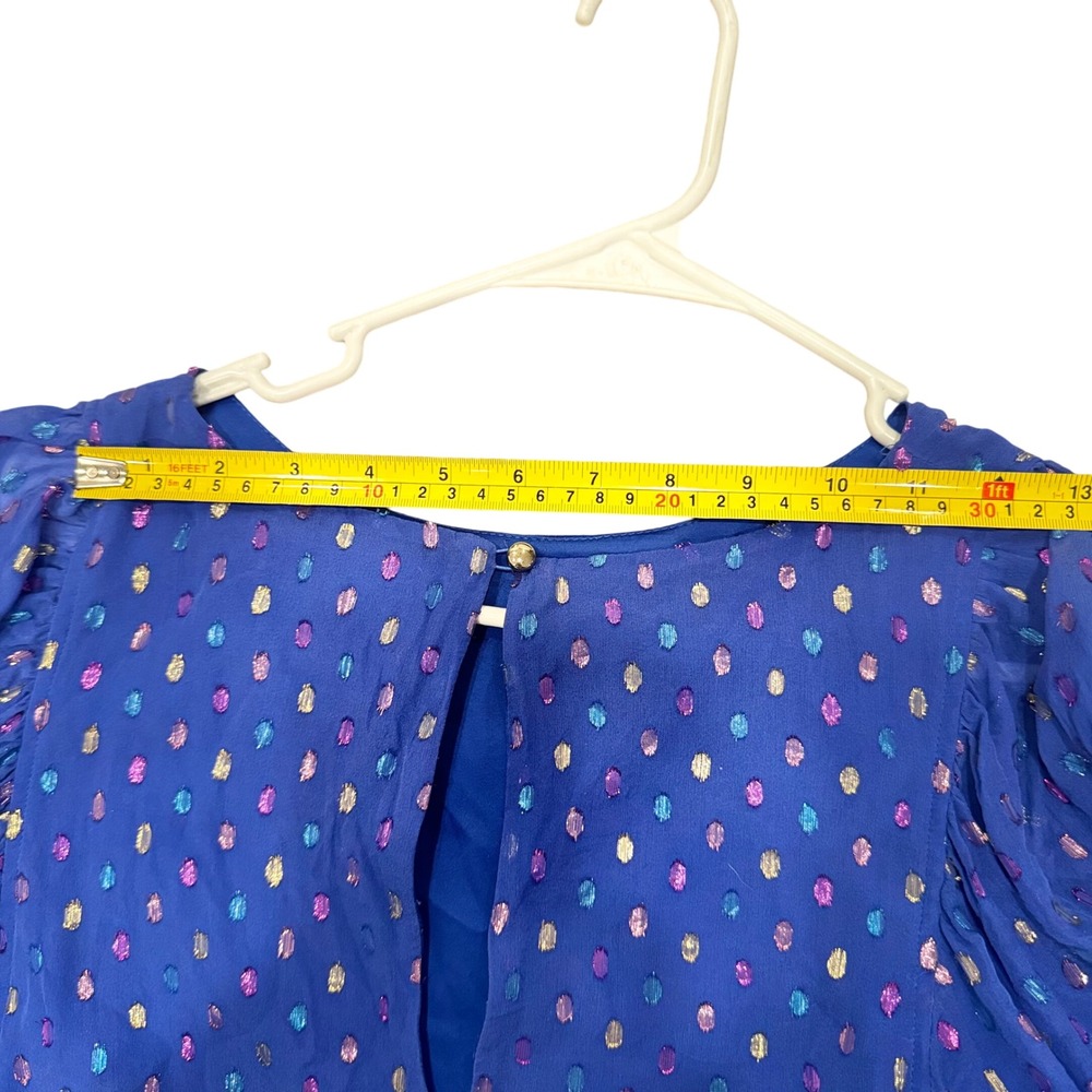 Lilly Pulitzer Silk Maisel Mini Dress Bishop Sleeve Party Cocktail Blue Size Sm4 - Picture 9 of 11